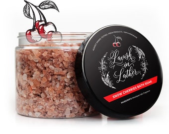 Candy Cane Bath Salt | Christmas Scented Bath Salts, Handmade Bath Salts, Pink Himalayan Salt | 8oz or 16oz