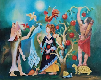 Dream Visitors Original Oil on Canvas 50 x 40 cm