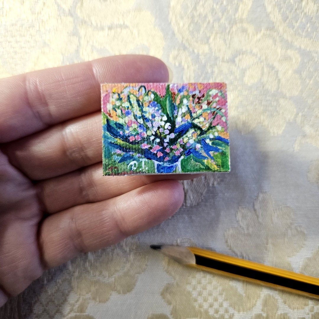 Miniature Lily of the Valley Dollhouse Wall Painting, Tiny Lily of the ...