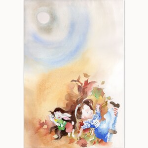 Portale del coniglio Illustrazione originale, decorazione per la stanza dei bambini o regalo per gli amanti delle fiabe