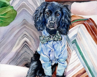WATERCOLOR Dog Painting to order