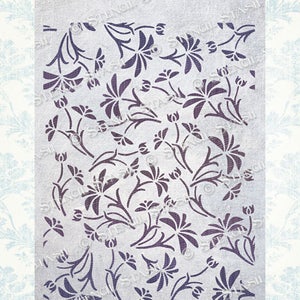 STENCIL 'Lace Flower Repeat Pattern' Furniture, Plaster, Home Decor, Crafts, Reusable THICKER 250/10mil MYLAR, by Stencil Stash