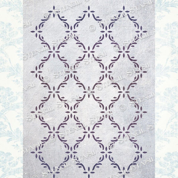 STENCIL 'French Trellis' Allover Pattern, Furniture, Plaster, Home Decor, Crafts, Reusable THICKER 250/10mil MYLAR, by Stencil Stash