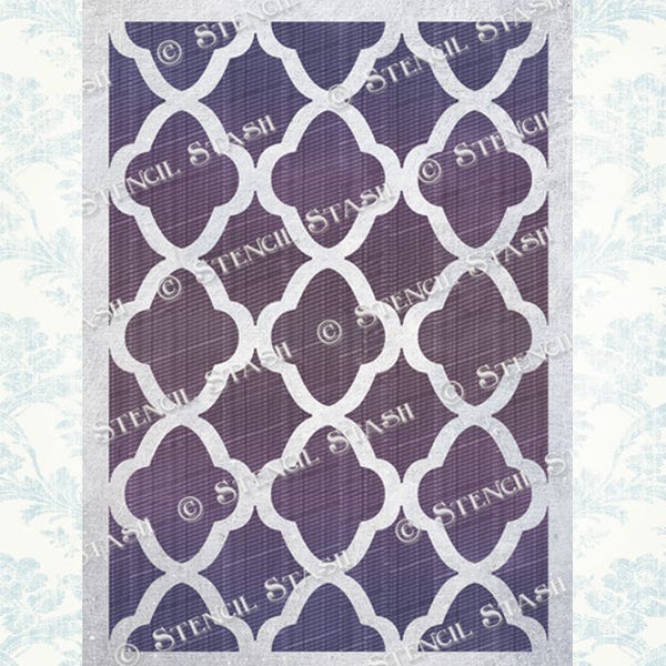 STENCIL 'Eastern Lattice' Pattern, Moroccan, Furniture, Home Decor, Fabric, Crafts, Reusable THICKER 250/10mil MYLAR, by Stencil Stash