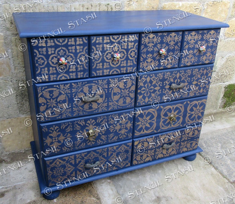 STENCIL 'Tile Safi' 4 sizes Moroccan Furniture Etsy