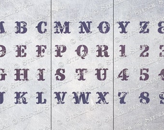 STENCIL 'Circus Letters & Numbers' 4 sizes Alphabet, Signs, Furniture, Vintage, Craft, Reusable THICKER 250/10mil MYLAR, by Stencil Stash