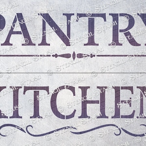 Schablone 'Pantry Kitchen' Packung mit 2 Schilder, 4 Größen, Home Decor, Möbel, Basteln, Wiederverwendbar DICKER 250/10mil MYLAR, von Stencil Stash