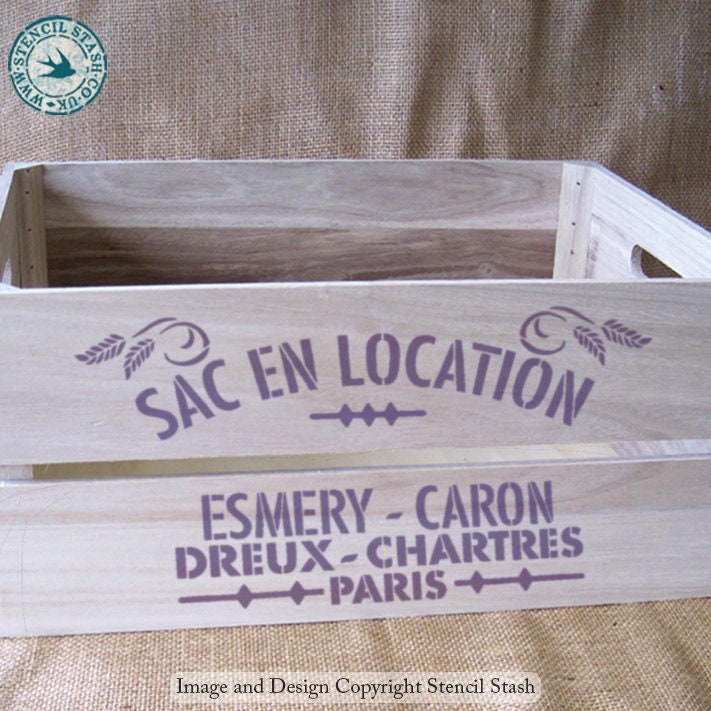 STENCIL 'grain Sack Amiens' Vintage French, Furniture, Home