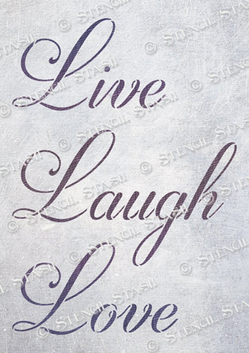 stencil live laugh love inspirational quote signs etsy