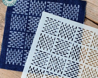 STENCIL 'Square Weave' 08 Sashiko-sjabloon, langzaam gestikt, zichtbaar herstellen, naaien, herbruikbaar DIKKER 250/10 mil MYLAR, door Stencil Stash