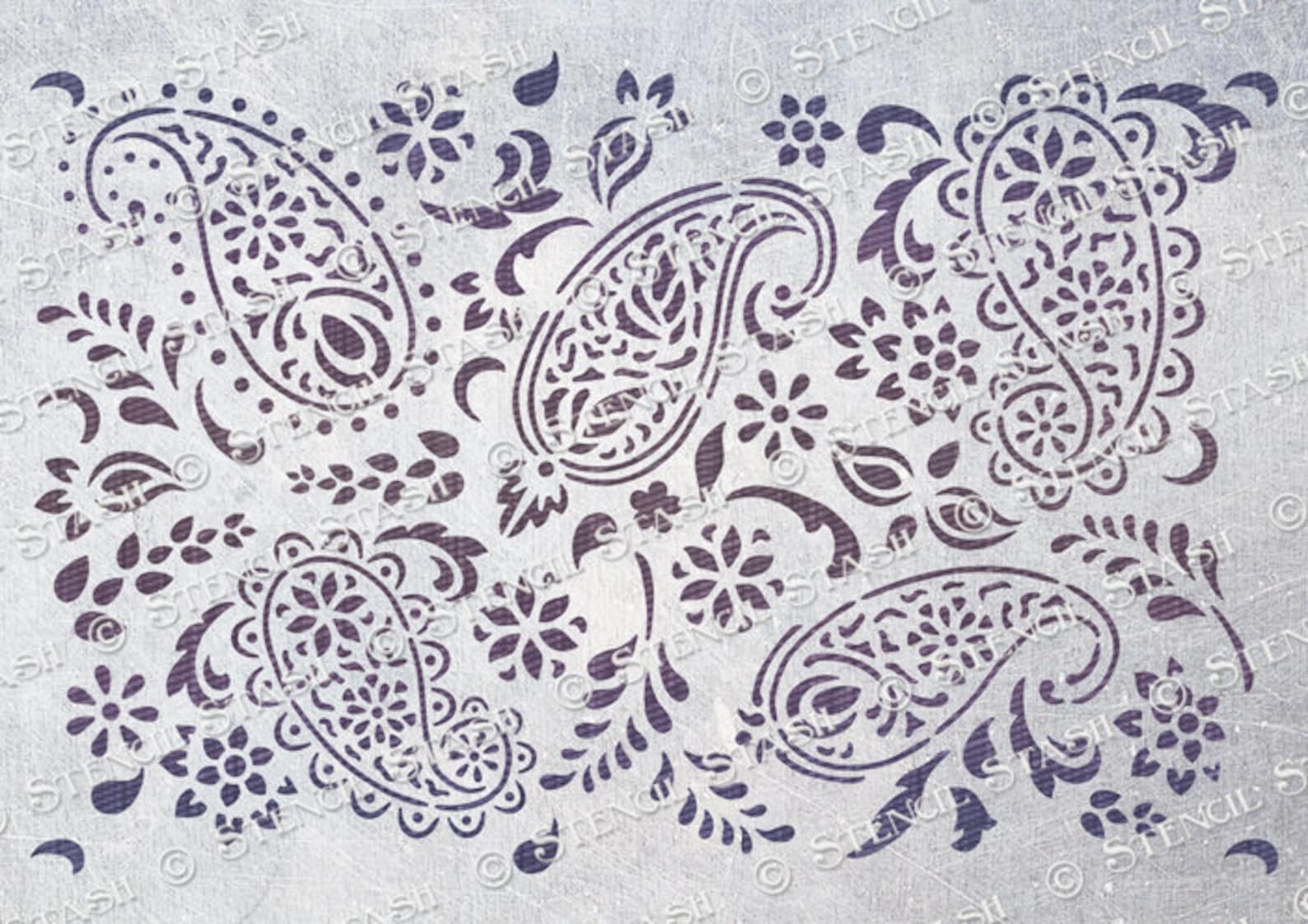 STENCIL 'Paisley Lace Pattern' Furniture Walls Etsy