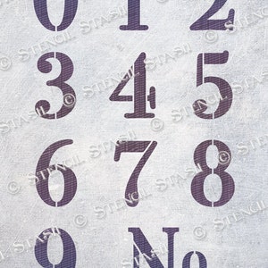 STENCIL &#39;Numbers Industrial&#39;, Number Set, Furniture, Retro, Vintage, Crafts, Reusable THICKER 250/10mil MYLAR, by Stencil Stash