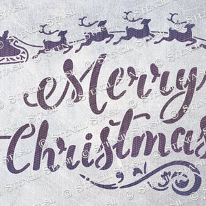 POCHOIR « Joyeux Noël Père Noël » Artisanat MCS, fenêtres, panneaux, emballage cadeau, carte, tissu, réutilisable plus épais 250/10 mil MYLAR, par Stencil Stash