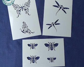 Set Stencil Trasparenti GLOBLELAND A Tema Insetti | Farfalle, Scarabei, Libellule | Per Scrapbooking, Biglietti, Goffratura, Pittura