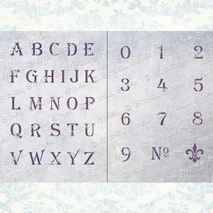 STENCIL 'Conjunto de letras e números' Alfabeto, Natal, Casamentos, Placas, Móveis, Vintage, Artesanato, Reutilizável MAIS ESPESSO 250/10mil MYLAR, por Stencil Stash