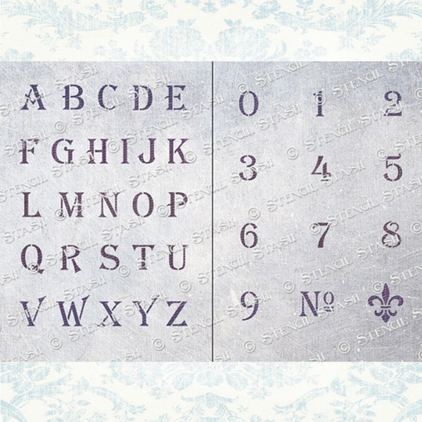 STENCIL 'Letter & Number Set' Alphabet, Xmas, Weddings, Signs, Furniture, Vintage, Craft, Reusable THICKER 250/10mil MYLAR, by Stencil Stash