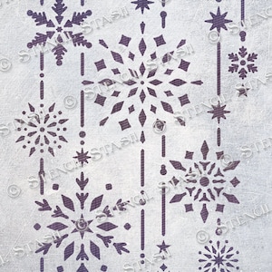 STENCIL "Ghiaccioli di neve" XSI per finestre, cartoncini, borse, carta da regalo, tessuti, lavoretti natalizi, riutilizzabile, MYLAR 250/10mil, di Stencil Stash