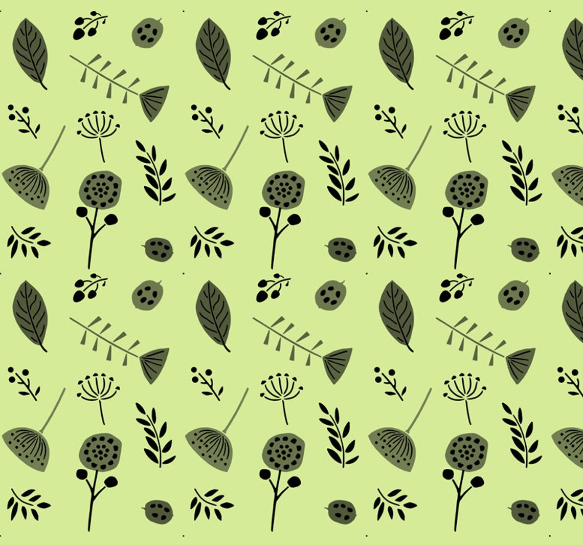 STENCIL 'Leaf Botanical 2pt' Pattern Scandi Retro Etsy