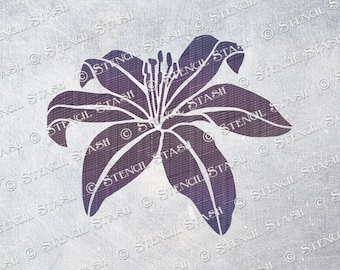 Water Plants Wall Stencil 6.5x10.5 Inch - Asian Oriental Waterlily Leaves Design