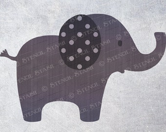 STENCIL 'Elephant' Children, Nursery Furniture, Home Decor, Craft, Reusable THICKER 250/10mil MYLAR, by Stencil Stash