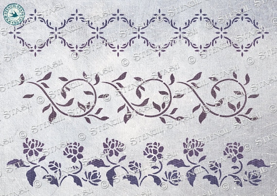 STENCIL 'borders Set 2' Border Patterns Furniture | Etsy