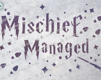 STENCIL 'Mischief' Halloween Magic 4 sizes Home Decor Crafts Spooky Wicked Signs Decoration THICKER 250/10mil MYLAR, by Stencil Stash