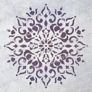 STENCIL &#39;Indian Mandala 2&#39; cirkelpatroon, meubels, gips, woondecoratie, ambachten, herbruikbaar DIKKER 250/10 mil MYLAR, door Stencil Stash