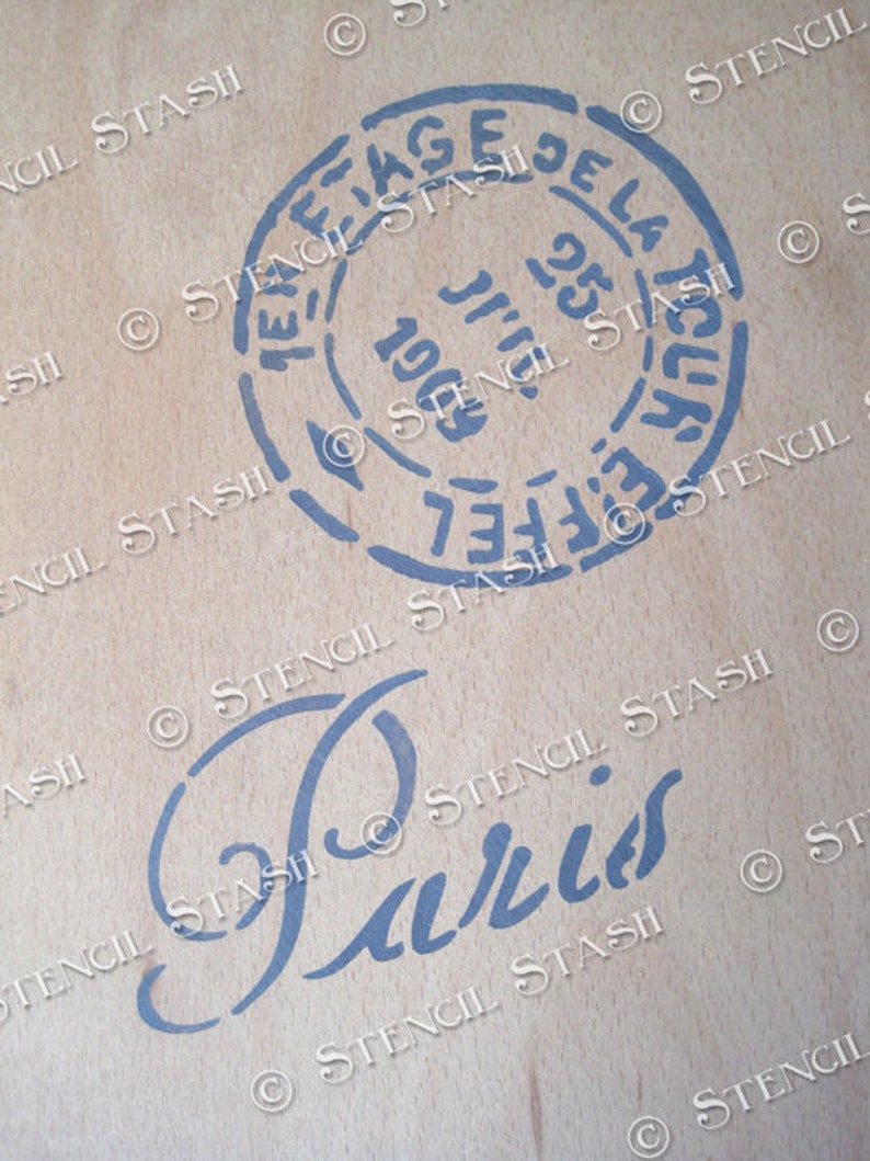 STENCIL 'postmark Paris', Vintage French Script, Furniture, Chic ...