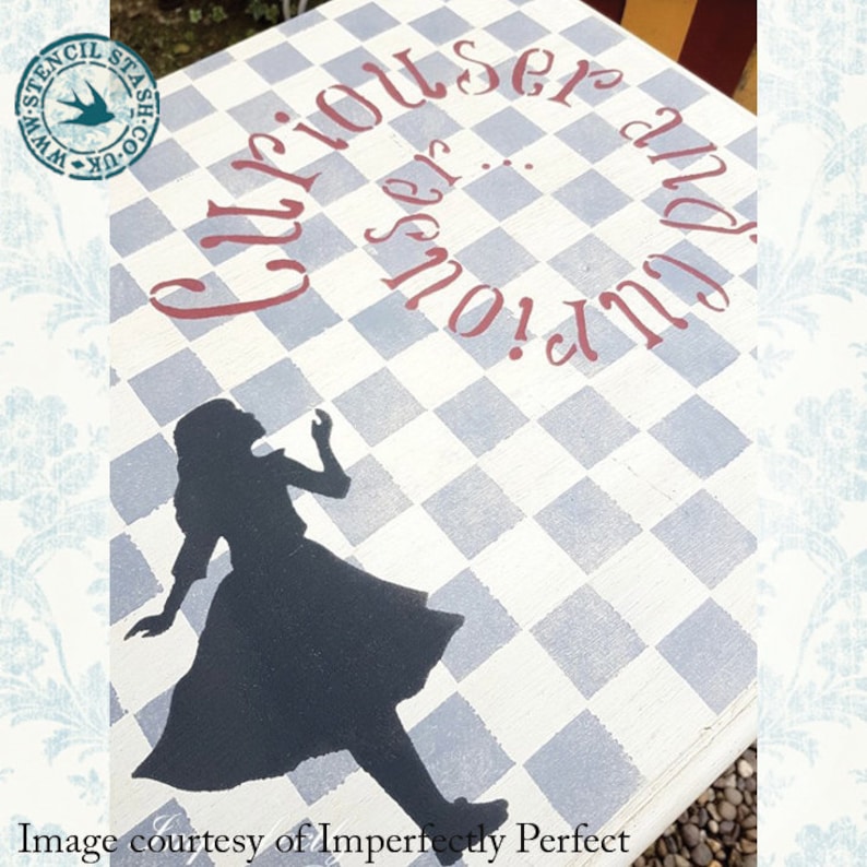STENCIL 'alice Curious' Wonderland Children Etsy UK