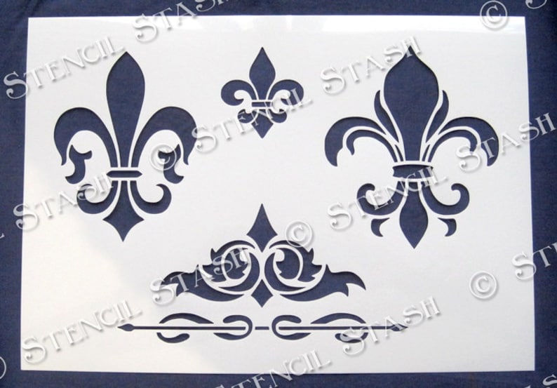 STENCIL 'fleur De Lis' Vintage French Flower Symbol Etsy