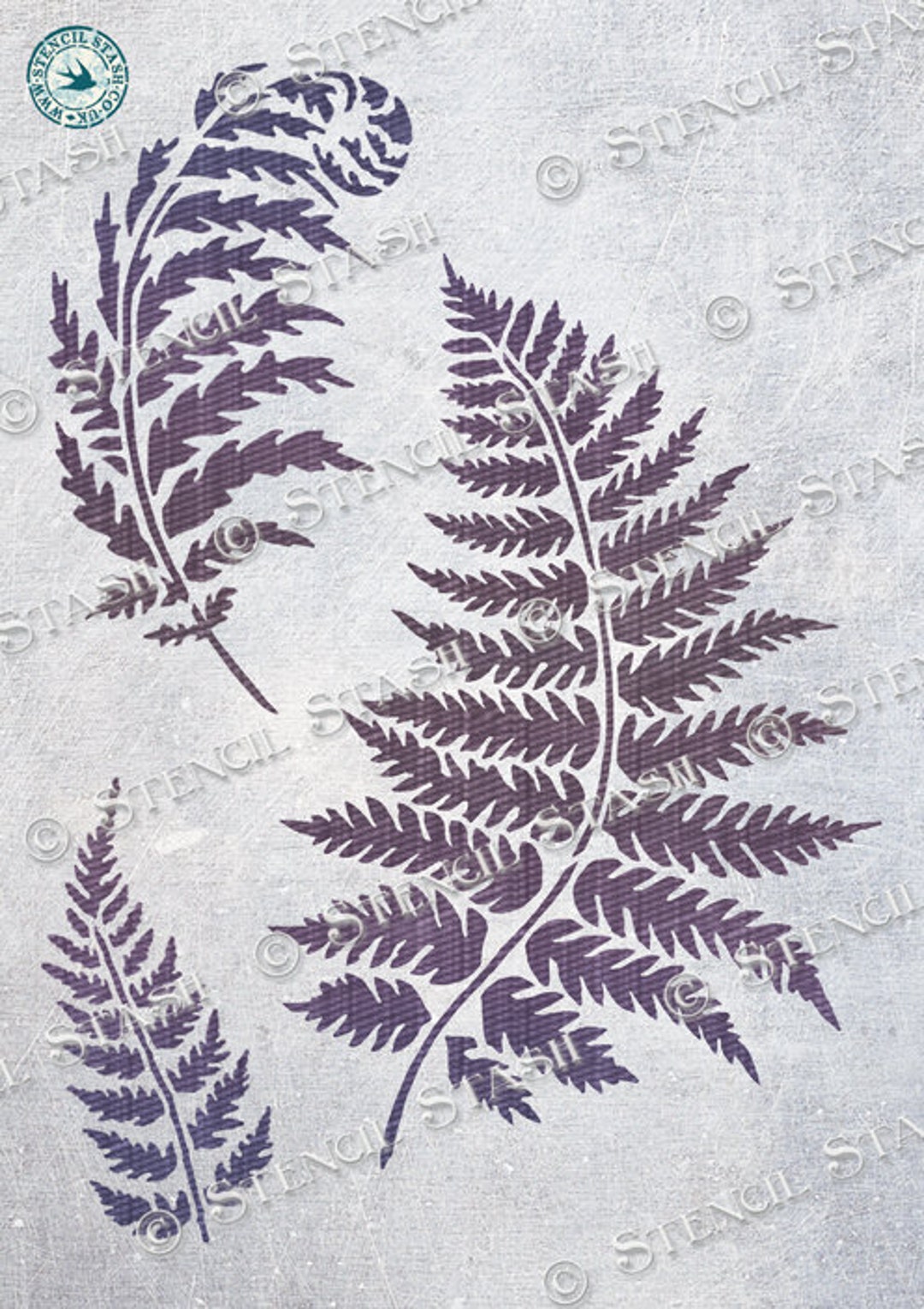 stencil-ferns-leaves-create-foliage-designs-patterns-furniture-home-decor-walls-reusable-thicker-250-10mil-mylar-by-stencil-stash-etsy