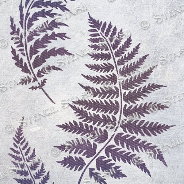 STENCIL 'Ferns' Leaves, Create Foliage Designs, Patterns, Furniture, Home Decor, Walls, Reusable THICKER 250/10mil MYLAR by Stencil Stash