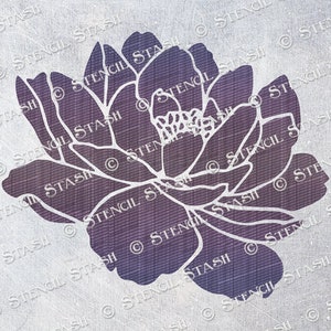 STENCIL &#39;Single Peony&#39; Large Flower Collection, Create Floral Designs, Furniture, Walls, Reusable THICKER 250/10mil MYLAR by Stencil Stash