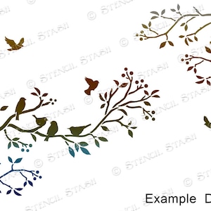 STENCIL 'Birds & Branches', Furniture, Walls, Home Decor, Craft, Suitable for 3d Raised, Reusable THICKER 250/10mil MYLAR, by Stencil Stash image 5