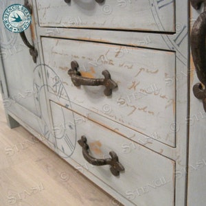 STENCIL 'french Script' Chic Vintage Letter, Furniture, Home Decor ...