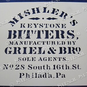 STENCIL 'mishlers Bitters' American Civil War, Vintage Crates Signs ...