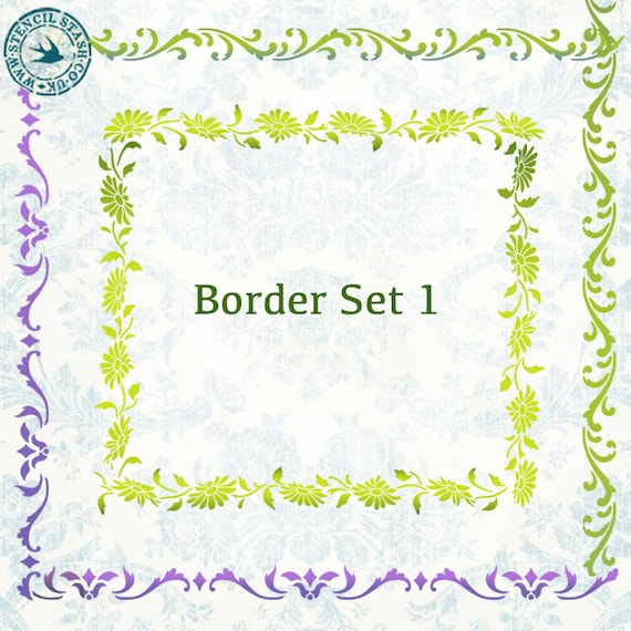 STENCIL 'borders Set 1' Border Patterns, Furniture, Crafts, Home