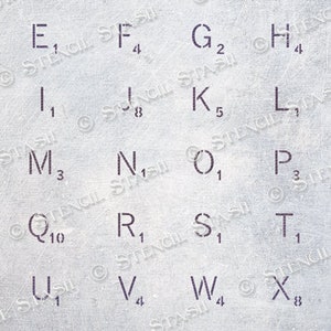 ESTÊNCIL 'Conjunto de letras estilo Scrabble', Eventos, Casamentos, Placas, Móveis, Vintage, Artesanato, Reutilizável MAIS ESPESSO 250/10mil MYLAR por Stencil Stash