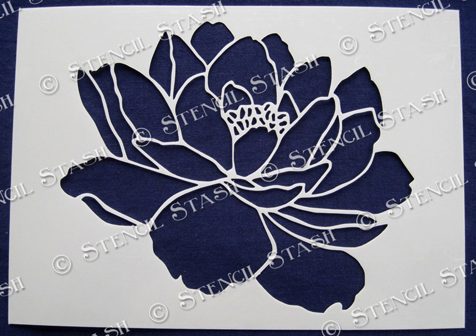 STENCIL 'single Peony' Large Flower Collection Create Etsy