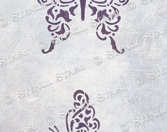 STENCIL 'Butterfly Pair' Butterflies, Furniture, Home Decor, Craft, Reusable THICKER 250/10mil MYLAR, by Stencil Stash