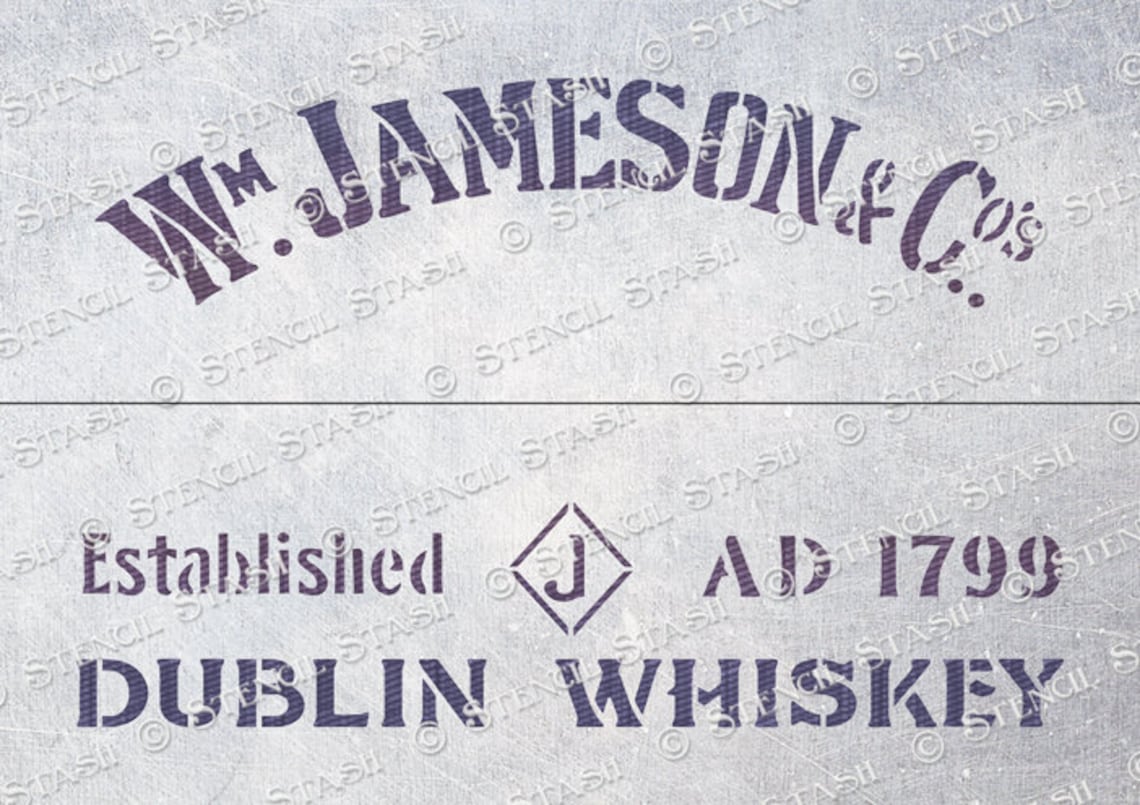 STENCIL 'Jameson Whiskey' Vintage Label Furniture | Etsy