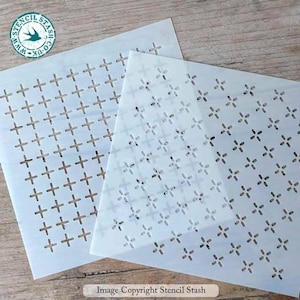 POCHOIR « Beginners Pack » S011 Modèle Sashiko, couture lente, raccommodage visible, couture, réutilisable 250/10 mil MYLAR, par Stencil Stash