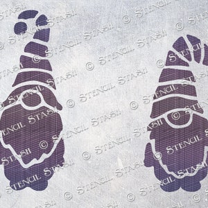 STENCIL 'Christmas Gonks' 4 misure Decorazioni natalizie, cartelli, biglietti, confezioni regalo, tessuti, artigianato, riutilizzabili, qualità 250/10mil MYLAR, di Stencil Stash