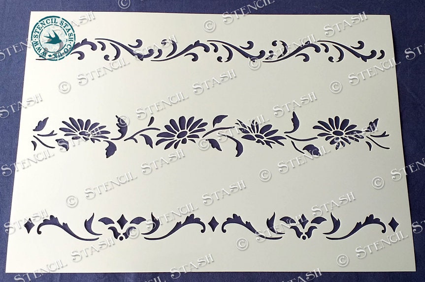 STENCIL 'borders Set 1' Border Patterns, Furniture, Crafts, Home