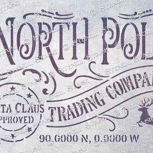STENCIL 'North Pole Trading' Sign, Windows, Card, Bags, Gift Wrap, Fabric, Xmas Crafts, Reusable THICKER 250/10mil MYLAR, by Stencil Stash