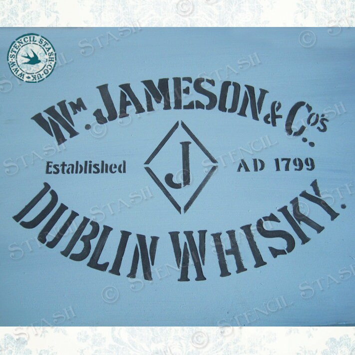 STENCIL 'Jameson Whiskey' Vintage Label Furniture Etsy