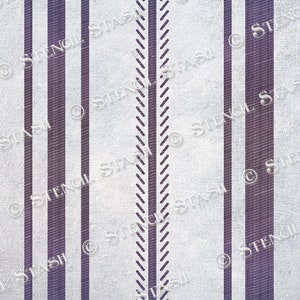 STENCIL 'Strisce di sacco di grano', Vintage, Arredamento, Decorazione per la casa, Tessuto, Artigianato, Riutilizzabile MYLAR PIÙ SPESSO 250/10mil, di Stencil Stash