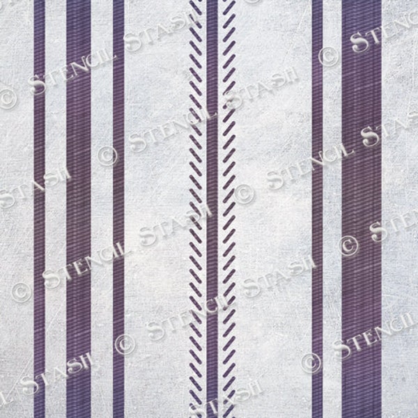STENCIL 'Grain Sack Stripes' Pattern, Vintage, Furniture, Home Decor, Fabric, Crafts, Reusable THICKER 250/10mil MYLAR, by Stencil Stash