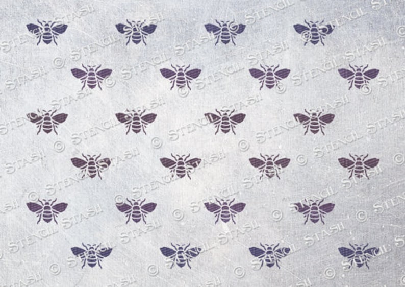 STENCIL 'bee Repeat' 2 Sizes Pattern, Vintage, Rustic Chic, Farmhouse ...