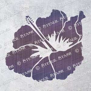STENCIL &#39;Single Hibiscus&#39; Large Flower Collection, Create Floral Designs, Furniture, Walls Reusable THICKER 250/10mil MYLAR by Stencil Stash